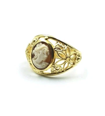 ANELLO IN ARGENTO 925% CON CAMMEO SARDONICO , ANELLO DONNA , ANELLO CON CAMEO   - Immagine 1 di 4