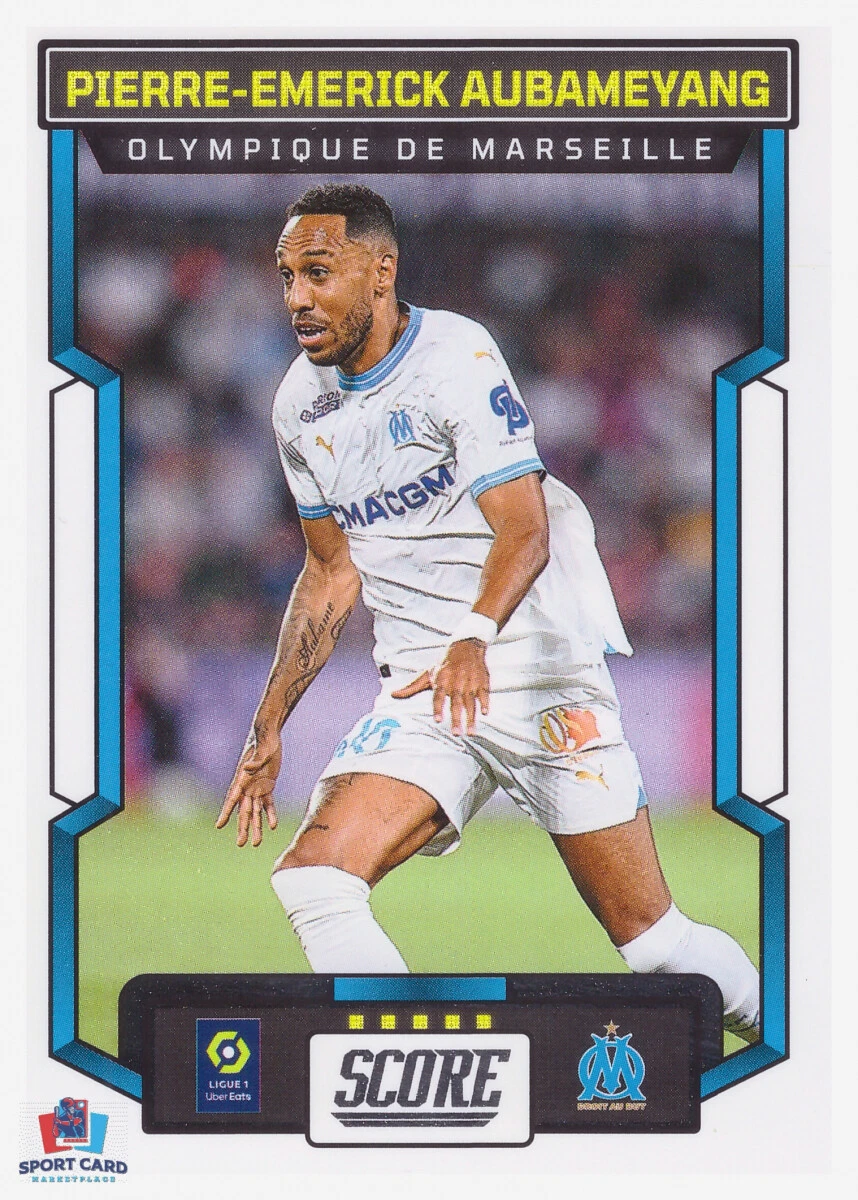 Panini Score Ligue 1 2023-24 Base Card - Pierre-Emerick Aubameyang - Olympiqu...