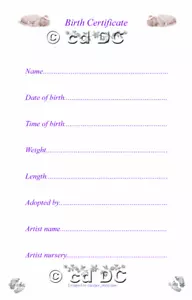 20 x A4 BIRTH SHEETS/CERTIFICATES FOR REBORN BABY/DOLL FAKE BABY PAPER SIZE A4 - Picture 1 of 1