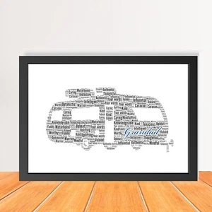 Personalised Caravan Word Art Frame Print | Customise Caravanners Print A5/A4/A3 - Picture 1 of 9