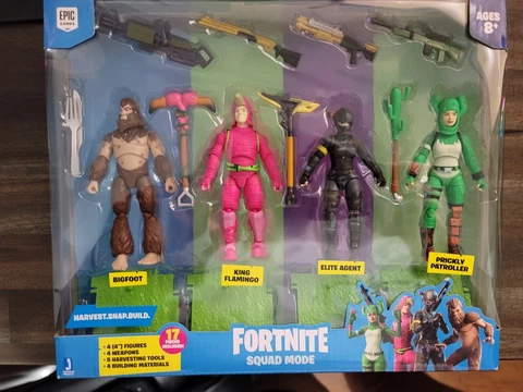 1x Fortnite Squad Mode Figure 4 Figure Pack - Bigfoot Series 4 - NEW Cover