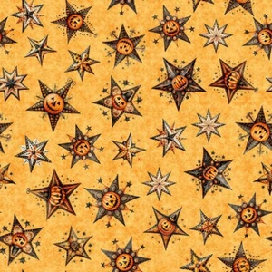 QT Fabrics Jeepers Creepers by Morris Creative Group 31012 O Orange Stars Cotton - Bild 1 von 1