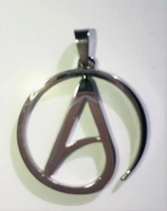 Atheist Pendant Circle "A" Solid 316L Stainless Steel (Necklace not included) - Picture 1 of 3