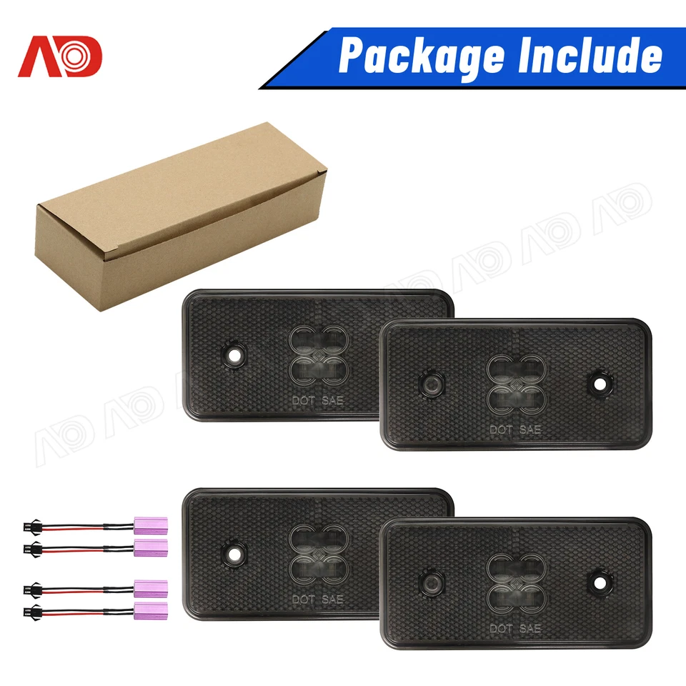  For 02-14 Mercedes-Benz W463 G500 G550 G-Class F&R LED Side Marker Lights Smoke - Image 1 of 4