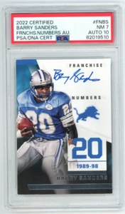 Barry Sanders 2022 Certified Franchise Numbers Autograph PSA 7 Auto 10 - Picture 1 of 2