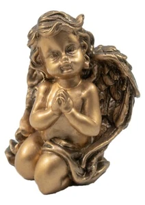 Ángel de zanja de rodillas 7340 de fundición de mármol bronceado. Joyería de tumba, ángel, cementerio - Imagen 1 de 4