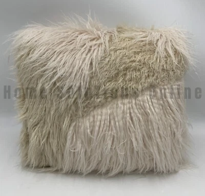 Pottery Barn Mongolian Patchwork Faux Fur Bean Bag Slipcover Large 41" #Z1137 - Image 1 of 4