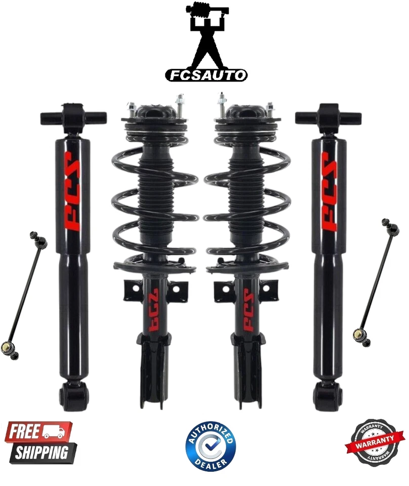 Amortiguador delantero y trasero completo con barra estabilizadora para Chevrolet Traverse 13-17 Foto 1 de 1