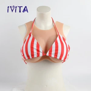 5XL Big Boobs Silicone Breast Forms Crossdresser False Boobs Vest Style F Cup - Picture 1 of 11