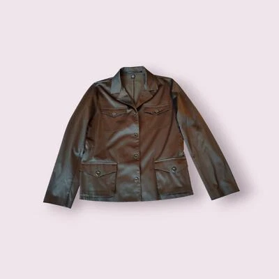 Chaqueta Isda & Co. Para Mujer Utility Estilo Campo Brillo Verde Ejército Talla Grande Foto 1 de 4