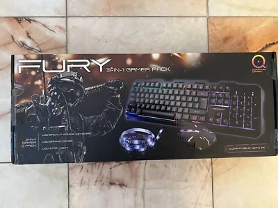 Fury 3-in-1 Gamer Pack Keyboard, Gaming Mouse, Led Strip Light - Image 1 of 3