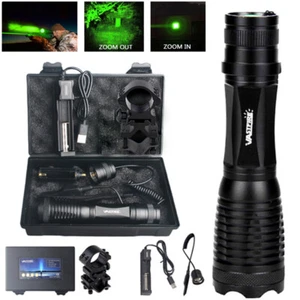 800Yards Green LED Flashlight Light Predator Hunting Torch 20mm Rail Scope Mount - Picture 1 of 8