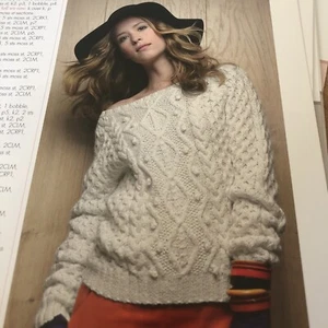 Bergere de France vintage knitting pattern, Aran Sweater Textured Bobble & Cable - Picture 1 of 5