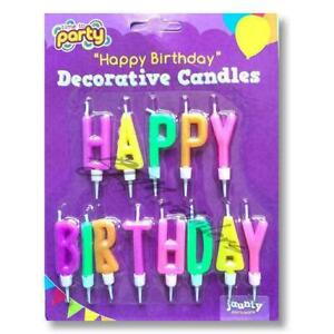  Cake Topper Bunting Happy Birthday candles Party Decoration Anniversary UK 