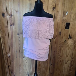 NWT Dance Fairy Molliya Women's Maternity Rose Lace Top. Size Large - Picture 1 of 8
