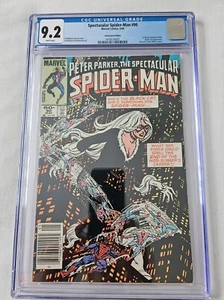SPECTACULAR SPIDERMAN 90 CGC 9.2 WHITE 1984 NEWSSTAND BLACK COSTUME - Picture 1 of 3