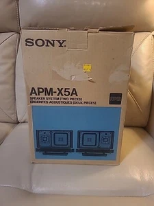 Vintage Sony APM-X5A Monitor Speakers Square Woofers BRAND NEW OPEN BOX! - Picture 1 of 18