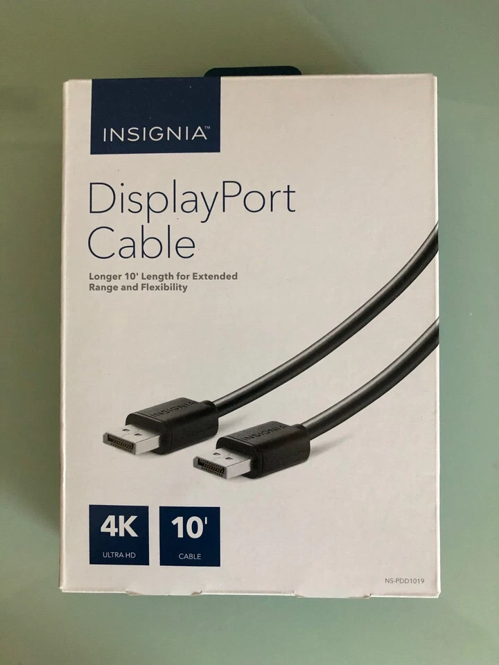 Insignia 10' 4K DisplayPort Cable for PC Laptop macbook to Monitor TV Projector - Image 1 of 1