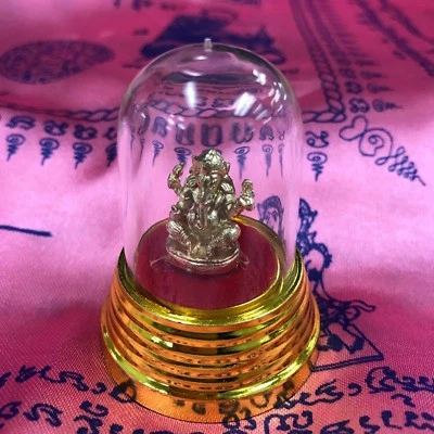 NATURAL HUGE LORD GANESHA CARVING SCULPTURE THAI AMULET STAND TALISMAN MAGIC SEX - Image 1 of 4