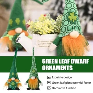 St Patricks Day Decoration Plush Green Leaf Dwarf Ornaments T8Z6 - Picture 1 of 21