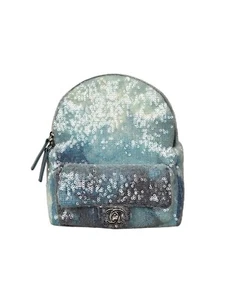 RARE Chanel Waterfall Sequins Tri-Color Backpack Light Blue Limited Edition - Picture 1 of 16