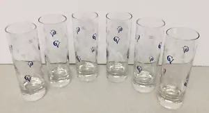 Courvoisier Highball Etched Glasses Made in France Gorgeous Set Of 6 - Picture 1 of 6