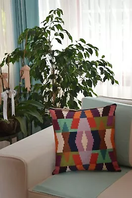 Turkish Tulip Tile Pattern Pillow Covers|Tapestry Decorative Pillow Case - Image 1 of 4