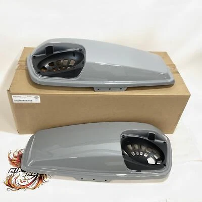 NEW OEM Harley 2014up Touring Speaker Lids Billiard Gray 90202792EXU - Image 1 of 4