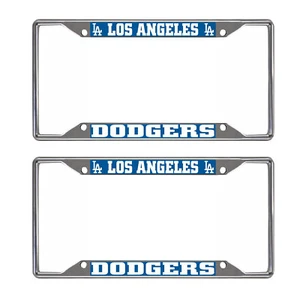 MLB Los Angeles Dodgers Chrome License Plate Frame Universal Baseball - 2PC - Picture 1 of 1