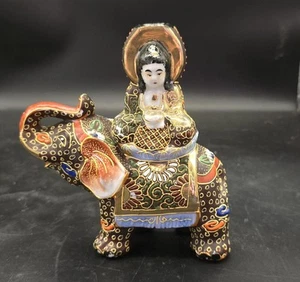Statuina base lampada portacandele vintage donna Budda elefante cavalcante - Foto 1 di 11