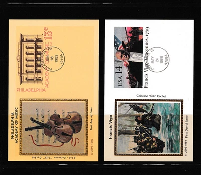 Four US 1982 & 1986 First Day Cancel Postcards with Colorado Silk Cachet - Image 1 of 2