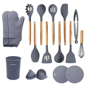 Silicone Kitchen Cooking Utensils Set, 17-Piece Heat Resistant Cooking Tools Non - Picture 1 of 9