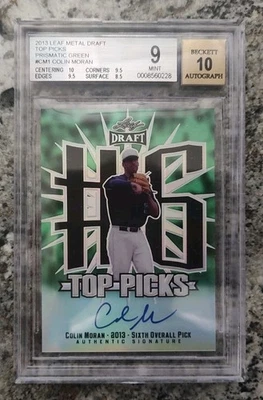 2013 Leaf Metal Draft Top Picks Green Colin Moran #TP-CM1 Auto /10 BGS 9 - Image 1 of 2
