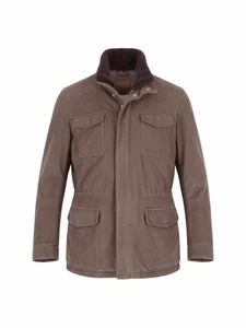 MANDELLI suede jacket cashmere lined EU 50 US 40 Contemporary FIT taupe - Picture 1 of 12