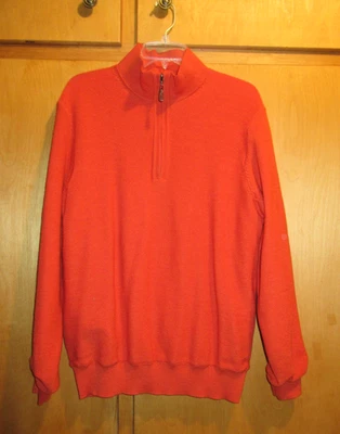 Suéter Bobby Jones tamanho MED 100% lã merino ponto dobra quarto de zíper forrado vento - Imagem 1 de 4