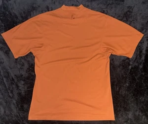 Foot Joy Mock Turtle Neck Stretch Orange SS Shirt Mens Medium Performance EUC - Picture 1 of 8