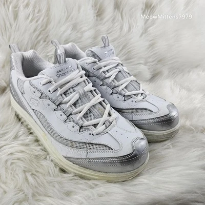 Skechers Shape-Ups Shoes Womens 10 Toning Fitness Walking White Silver - Image 1 of 4