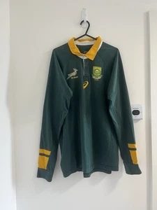 Camiseta de rugby local Sudáfrica 2016 Asics verde manga larga talla para hombre L - Imagen 1 de 11