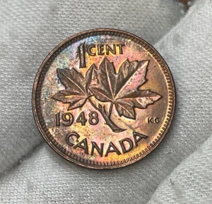 Kanada 1948 One Small Cent Münze Top Stempelglanz Erhaltung Hoher Wert - Bild 1 von 6