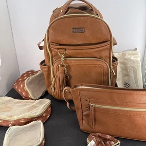 Itzy Ritzy - Cognac Boss Backpack Diaper Bag Plus With Extras - Must Have! - Picture 1 of 24