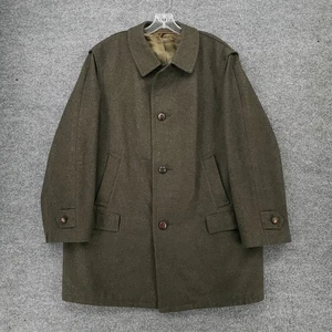 Lodenfrey Jacket Mens 50 Green Long Sleeve Overcoat Wool Button Front Collared - Picture 1 of 16