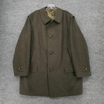 Chaqueta Lodenfrey Para Hombre 50 Verde Manga Larga Abrigo Lana Botón Cuello Frontal Foto 1 de 4