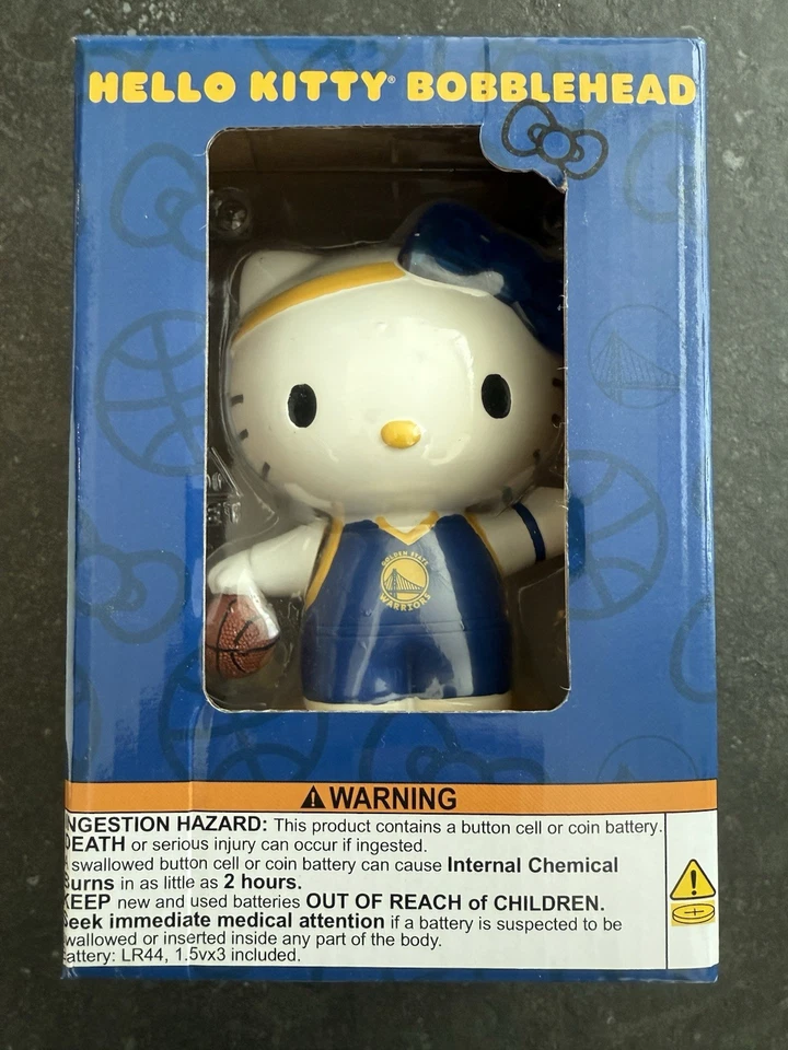 GOLDEN STATE WARRIORS HELLO KITTY 2025 SGA BOBBLEHEAD W/LIGHT UP BOW! BRAND NEW! - Image 1 of 1
