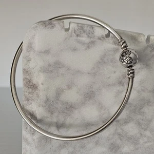 Pandora You Melt My Heart CZ Winter Silver Charm Bangle 20cm 590713 Free Post - Picture 1 of 20