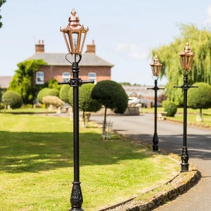 USED Ex-Display 'Beatrice' Copper Hexagonal 2.3m Lamp Post Garden Lighting - Picture 1 of 5