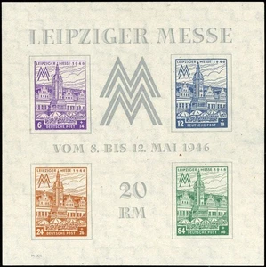 1946, SBZ Westsachsen, Bl. 5 Y Farbe, ** - 1734560 - Picture 1 of 1