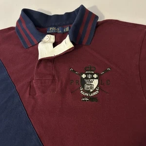 Polo Ralph Lauren Red Navy Sash Men’s LT Crest Logo Short Sleeve Polo Shirt - Picture 1 of 10