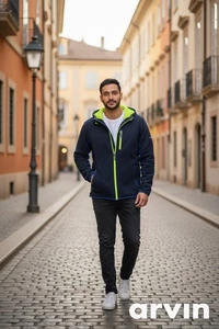 Tommy Hilfiger Sport Designer Herren Full Zip Hoodie Mantel Navy & Grün Gr. 2X NEU - Bild 1 von 11