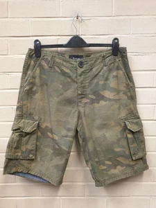 Firetrap Mens Shorts Cargo Pants 100% Cotton Camo Design Size Medium - Picture 1 of 6