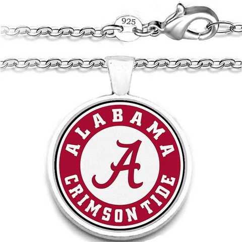Alabama Crimson Tide Mens Womens Sterling Silver Chain Necklace College A1 Cover